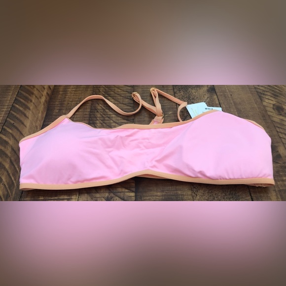 NWT L*Space Pamela Racerback Bikini Top in Crystal Pink with Contrast Binding - Picture 4 of 7